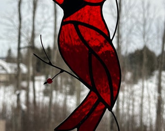 Stained Glass Cardinal Sun Catcher