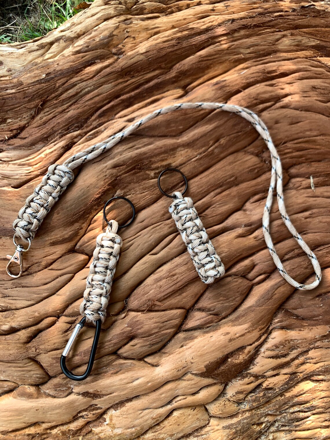 Paracord Set of 3 Lanyard Key Fob & Keychain Carabiner. 18 Etsy UK