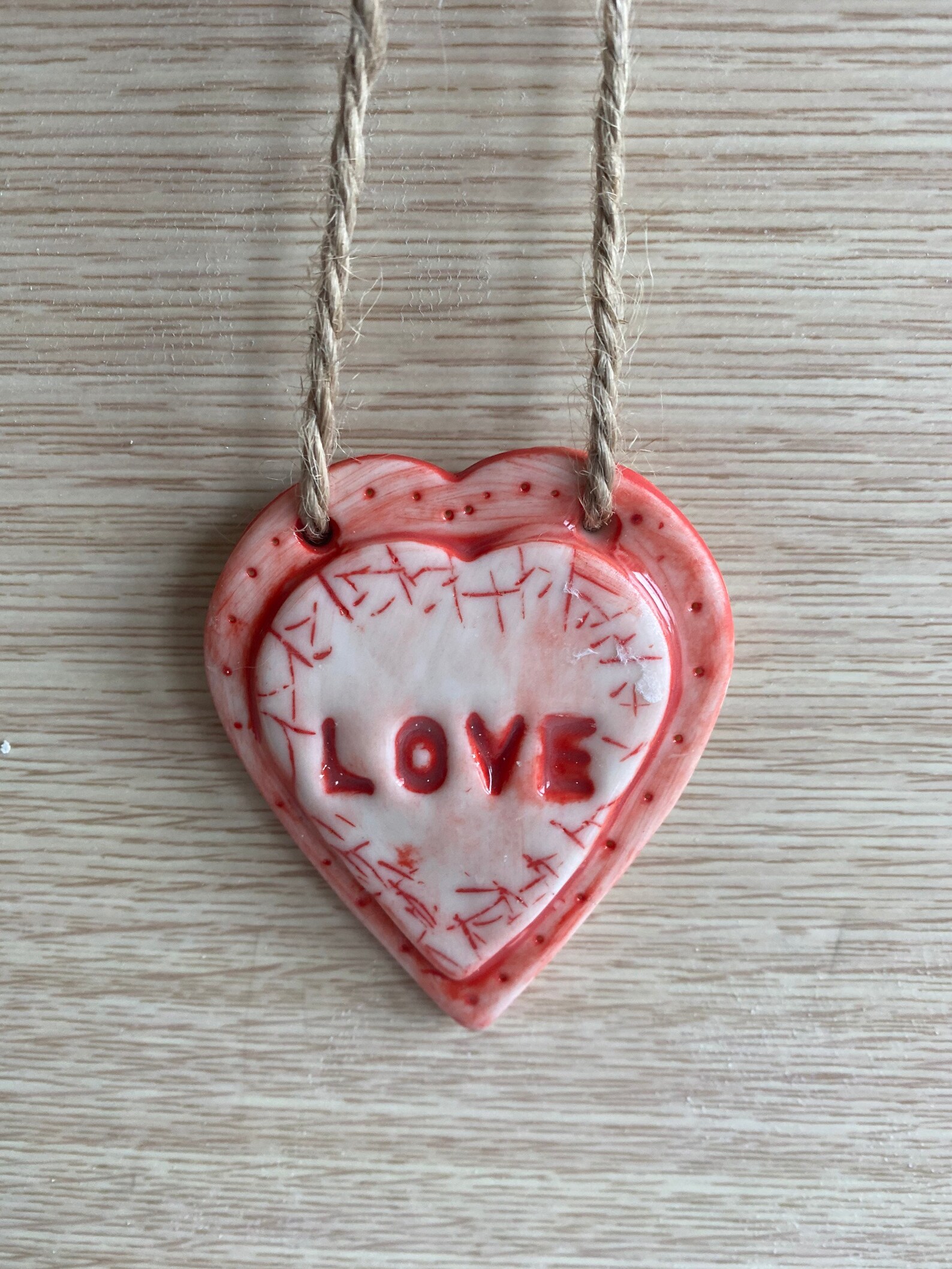 Love Heart Hanging Decoration | Etsy