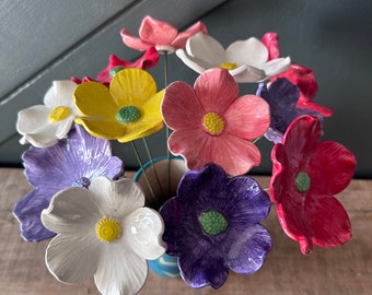 Ceramic Handmade Flowers - Made in Devon - Each is Unique