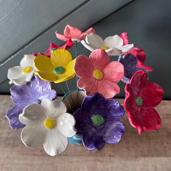 Ceramic Handmade Flowers - Made in Devon - Each is Unique