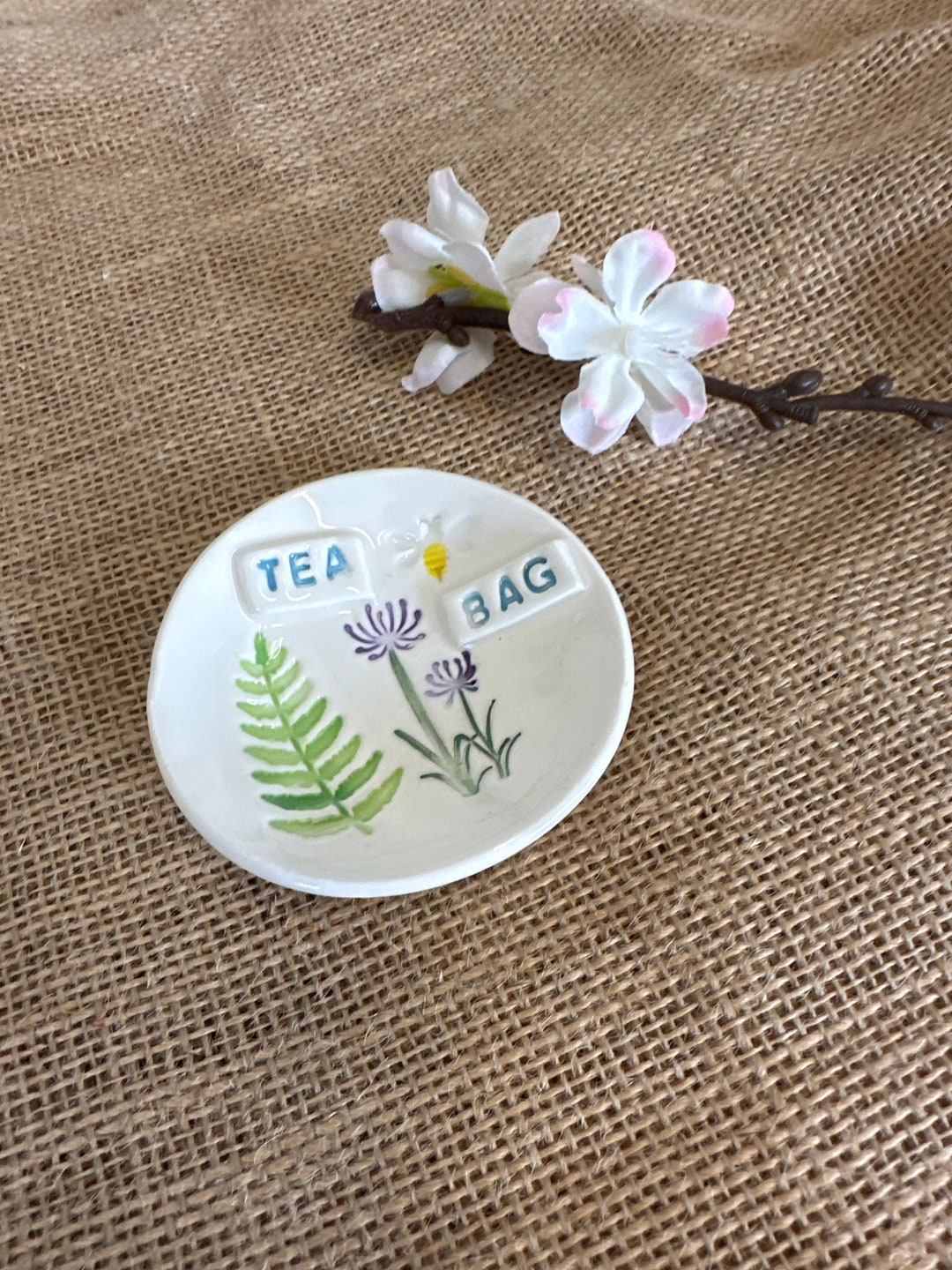 Tea Bag Dish Ceramic Handmade. Hand Painted Etsy