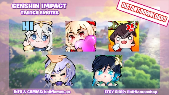 Pack Genshin Impact Twitch Emotes Etsy