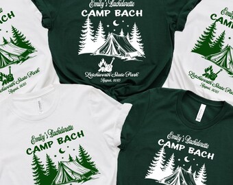 Custom Bachelorette Party Camp Shirt: Bride Tribe Camping Tee