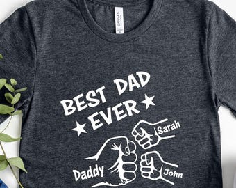 Dad And Kids Name Shirt, Personalized Father's Day Shirt, New Dad Gift Shirt, Father And Kids, Dad And Son Shirt, Custom Grandpa Shirt