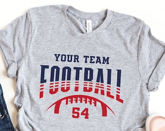 Personalized Football Team Shirt, Football Name Shirt, Personalized Jersey Shirt, Football Season Tee, Custom Football Shirt, Football Gift