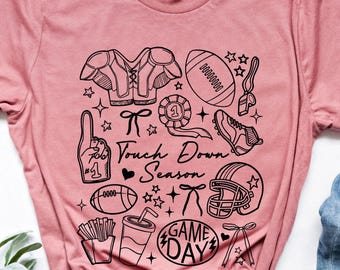 Girly Football Shirt: Game Day Tee for Women, Touch Down Season, Sport Trendy 2025