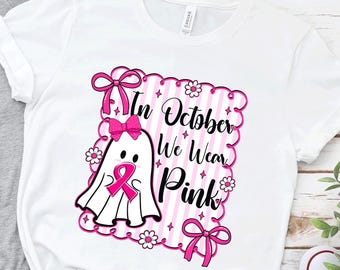 Cancer Awareness Tee, Together We Fight Shirt, Cancer Support Shirt, Spooky Cancer Shirt, Breast Cancer Bow Shirt, Pink Ribbon