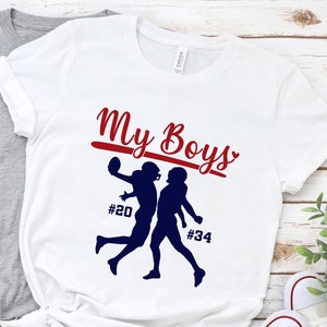 My  Boys Football Two Players Sons Shirt, Football Season Tee, Football Team Gift, Personalized Football Shirt, Football Mom Shirt