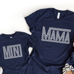 Checkered Mama Mini Shirt, Mama And Mini Matching Shirt,  Mini Shirt, Mothers Day Shirt, Retro Mama Shirt, Mother's Day Gift Shirt