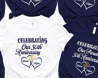 Personalized Wedding Anniversary Shirt, Celebrating Our 50th Anniversary Shirt,  Custom Anniversary Gift, Gift For Couples, Married For 50th