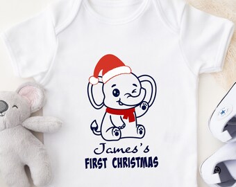 Personalized Baby Boy Christmas Bodysuit, Christmas Shirt, Custom Christmas Gift, Christmas Bodysuit, Baby First Christmas, Christmas Baby