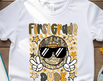 First Grade Shirt: Preppy Back To School T-Shirt For 1st Grade Boys