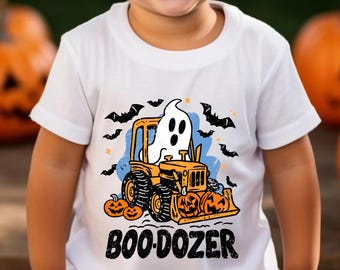 Boo Dozer Halloween Shirt: Ghost Truck Tee for Kids, Halloween Toddler, Fall Outfit