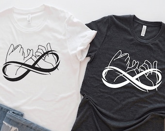 Pinky Promise Shirt, Besties Matching Shirt,  Best Friend Couple Shirt, Pinky Promise With Infinity Symbol, Best Friend Gift Shirt