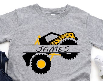 Personalized Kids Name Shirt, Kids Car Shirt, Truck Kids Shirt, Custom Toddler Shirt, Kids Birthday Gift Shirt, Custom Cars Shirt