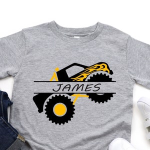 Personalized Kids Name Shirt, Kids Car Shirt, Truck Kids Shirt, Custom Toddler Shirt, Kids Birthday Gift Shirt, Custom Cars Shirt