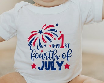 My First 4th Of July Shirt, Baby Fourth Of July Shirt, Fireworks Shirt, 4th Of July Gift, Fourth Of July Bodysuit, Cute 4th Of July Bodysuit