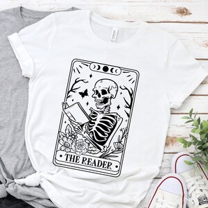 The Reader Tarot Card Shirt, Skeleton Reading Shirt, Book Lover Shirt, Booktrovert Shirt, Funny Book Shirt, Reading Shirt, Book Lover Gift