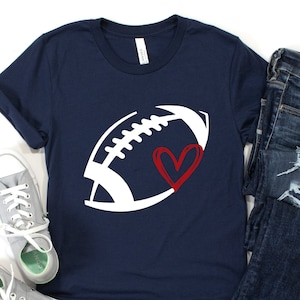 Football Love Shirt, Football With Heart Shirt, Football Girlfriend Shirt, Game Day Football Girlfriend Shirt, Football Wife Shirt
