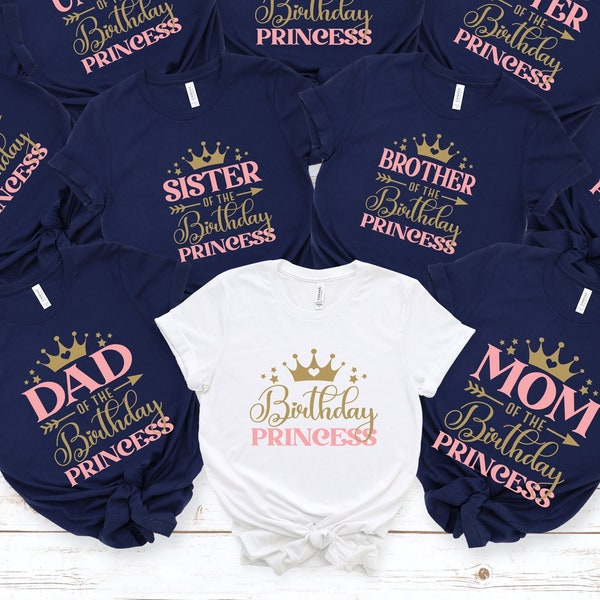 Matching Birthday Family Shirt, Birthday Party Shirts, Birthday Outfit, Mom Of The Birthday Princess, 5th Birthday Shirt
