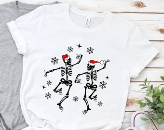 Christmas Dancing Skeleton Shirt, Santa Skeleton Shirt, Funny Christmas Shirt, Christmas Skeleton