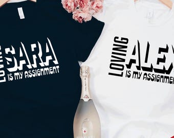 Personalized Couple T-Shirt, Romantic Matching Anniversary Gift