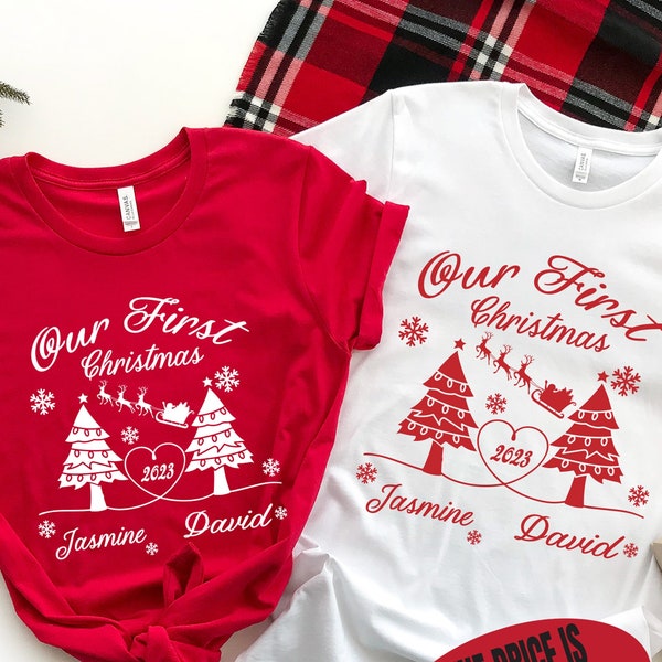 Our First Christmas Shirt, Custom Christmas Shirt, Christmas Gift, Mr and Mrs Christmas, Christmas Matching Shirt, Couple Christmas Tshirt