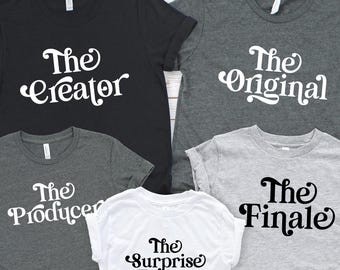 Matching Siblings Shirt Set: Original Sequel Finale Plot Twist - Baby Announcement