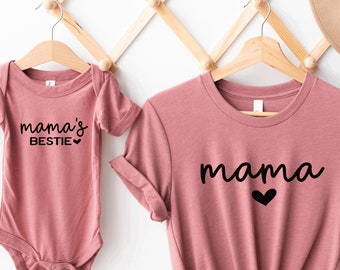 Mama And Mama's Bestie Shirt, Mama And Child Matching Shirt, Mothers Day Shirt, Mama And Baby Shirt, Mom Daughter Matching Shirt