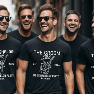 Bachelor Party Shirts, Groomsmen Shirt Gift Personalized, The Bachelor Club Shirt, Custom Location Bachelor Party Tee, Groomsmen Gifts