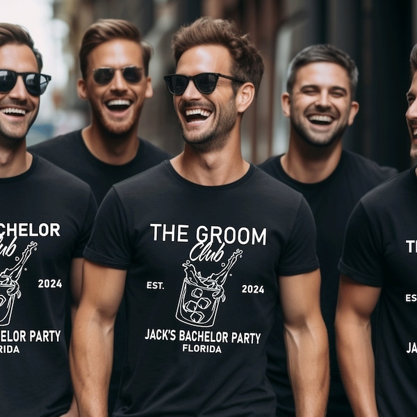Bachelor Party Shirts, Groomsmen Shirt Gift Personalized, The Bachelor Club Shirt, Custom Location Bachelor Party Tee, Groomsmen Gifts