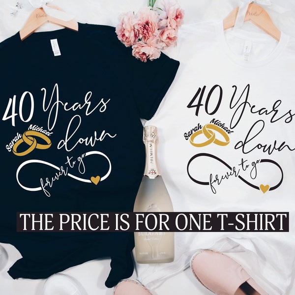 Personalized 40th Anniversary Shirt, Anniversary Party Shirt, Custom Anniversary Couple Shirt, 40th Anniversary Gift, Wedding Anniversary