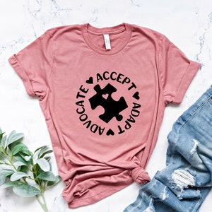 Autism Shirt, Accept Adapt Advocate Shirt, Special Education Teacher Shirt, Special Education SPED Teacher Shirt , Awareness Shirt