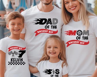 Race Car Birthday Family Shirts: Matching First Birthday Outfit, Boy Bday Tees