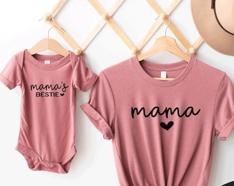 Mama And Mama's Bestie Shirt, Mama And Child Matching Shirt, Mothers Day Shirt, Mama And Baby Shirt, Mom Daughter Matching Shirt