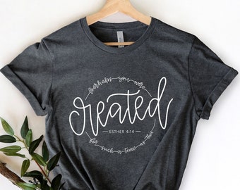 Chemise, Peut-être que vous avez été créée, Chemise chrétienne avec inscriptions à la main, Chemise d'église, Vêtements chrétiens, Vêtements chrétiens