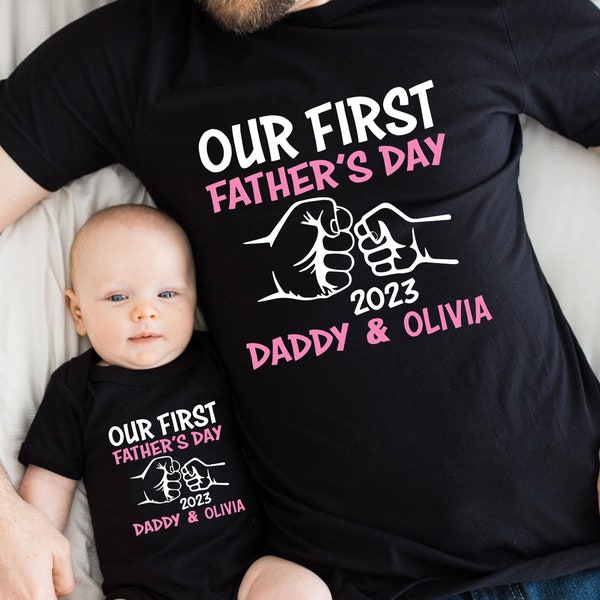 Personalized Dad And Daughter Shirt, Our First Father's Day, Father's Day Shirt, Custom Father's Day Matching Shirt, Father's Day Gift