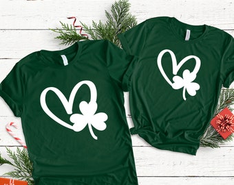 Heart Shamrock Shirt, Lucky Shirt, St Patrick's Day Shirt, Heart Shirt, Irish Shirt, St. Paddy's Day Shirt