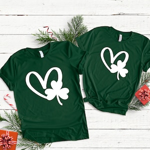 Heart Shamrock Shirt, Lucky Shirt, St Patrick's Day Shirt, Heart Shirt, Irish Shirt, St. Paddy's Day Shirt