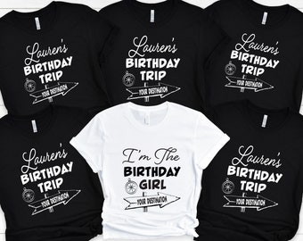 Personalized Birthday Trip T-Shirt: Custom Vacation Adventure, Birthday Girl Family  Tee