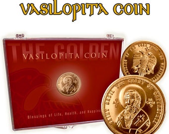 Vasilopita Coin With Case - Without Bread - 1 pc