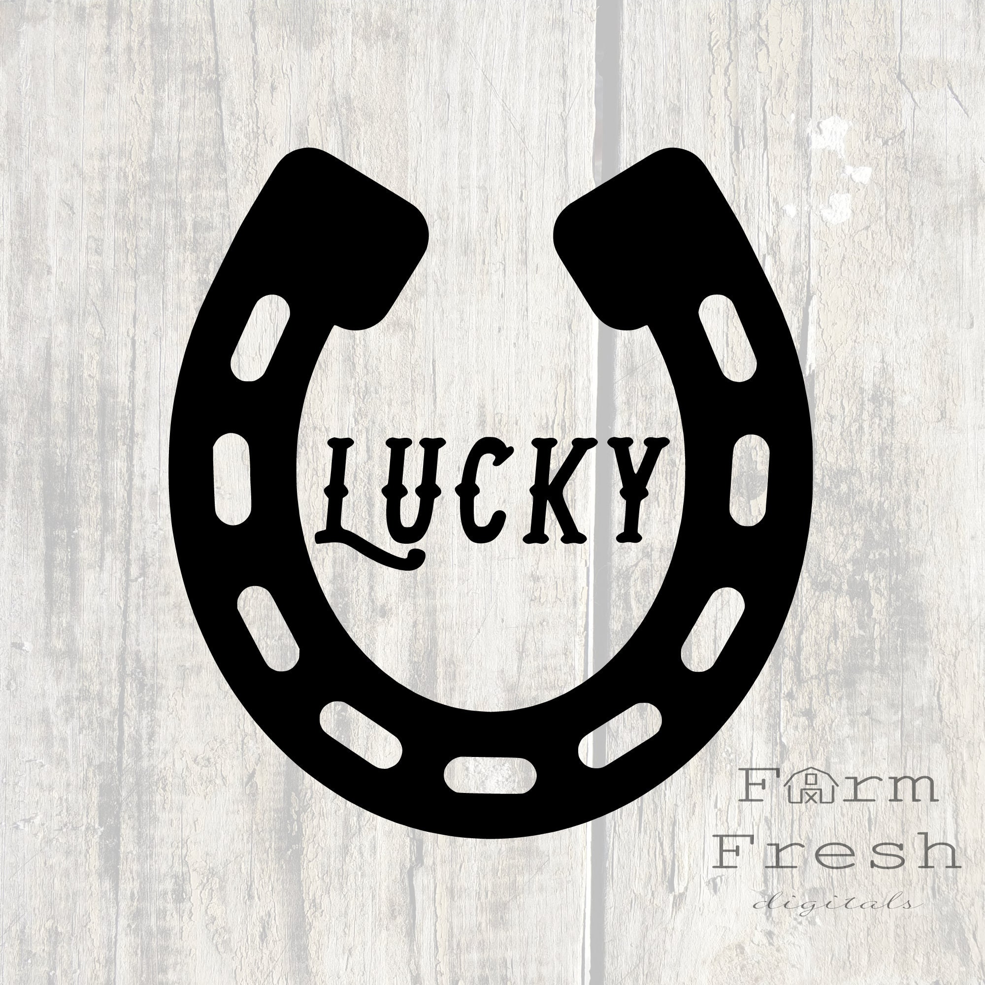 Lucky Horseshoe Svg, Lucky Script Font With Horseshoe Clipart Cricut