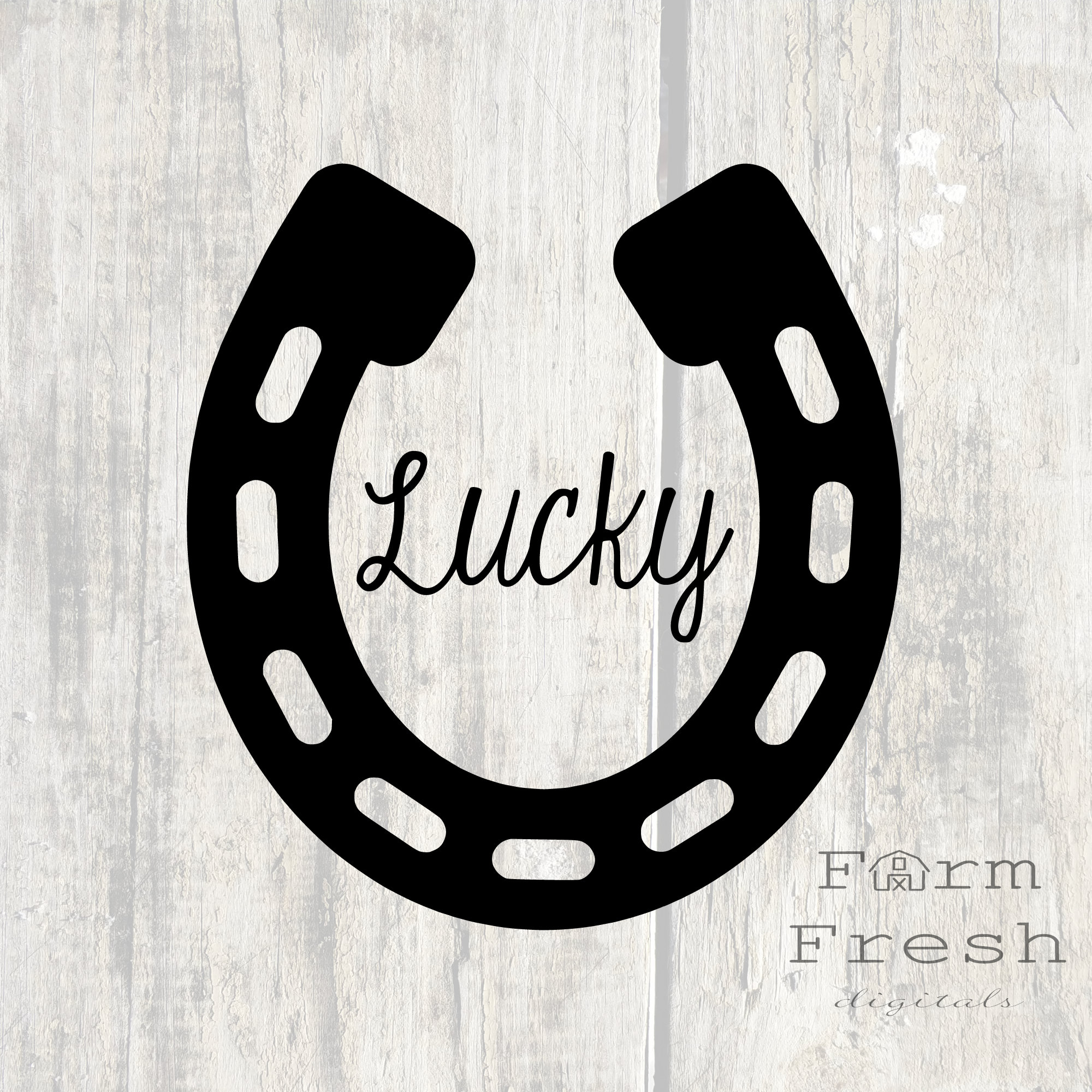 Lucky Horseshoe Svg, Lucky Script Font With Horseshoe Clipart Cricut