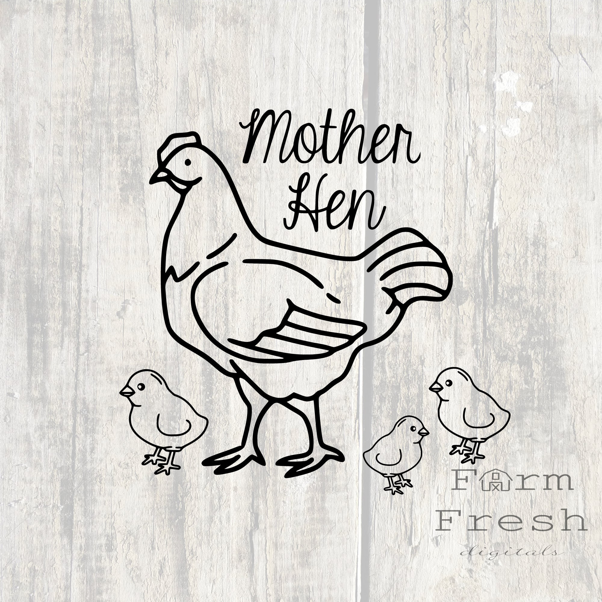 Download Mother hen svg mother hen chicken with baby chicks svg cricut | Etsy