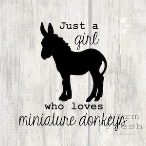 Nur ein Mädchen, das Miniatur Esel Svg mit Esel Silhouette ClipArt liebt, cricut Svg geschnitten Datei, sofortiger Download Esel Maultier Svg-Datei