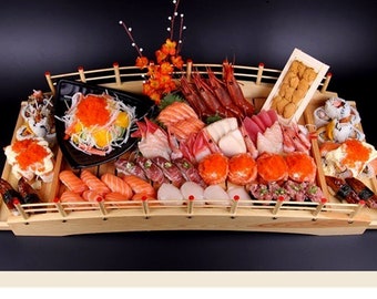 TaoToa 42X17X7.5Cm Japanese Cuisine Sushi Boats Sushi Tools Wood Handmade Simple Ship Sashimi Assorted Cold Dishes Tableware Bar TaoToa 42X17X7.5Cm Japanese Cuisine Sushi Boats Sushi Tools Wood Handmade Simple Ship Sashimi Assorted Cold Dishes Tableware Bar