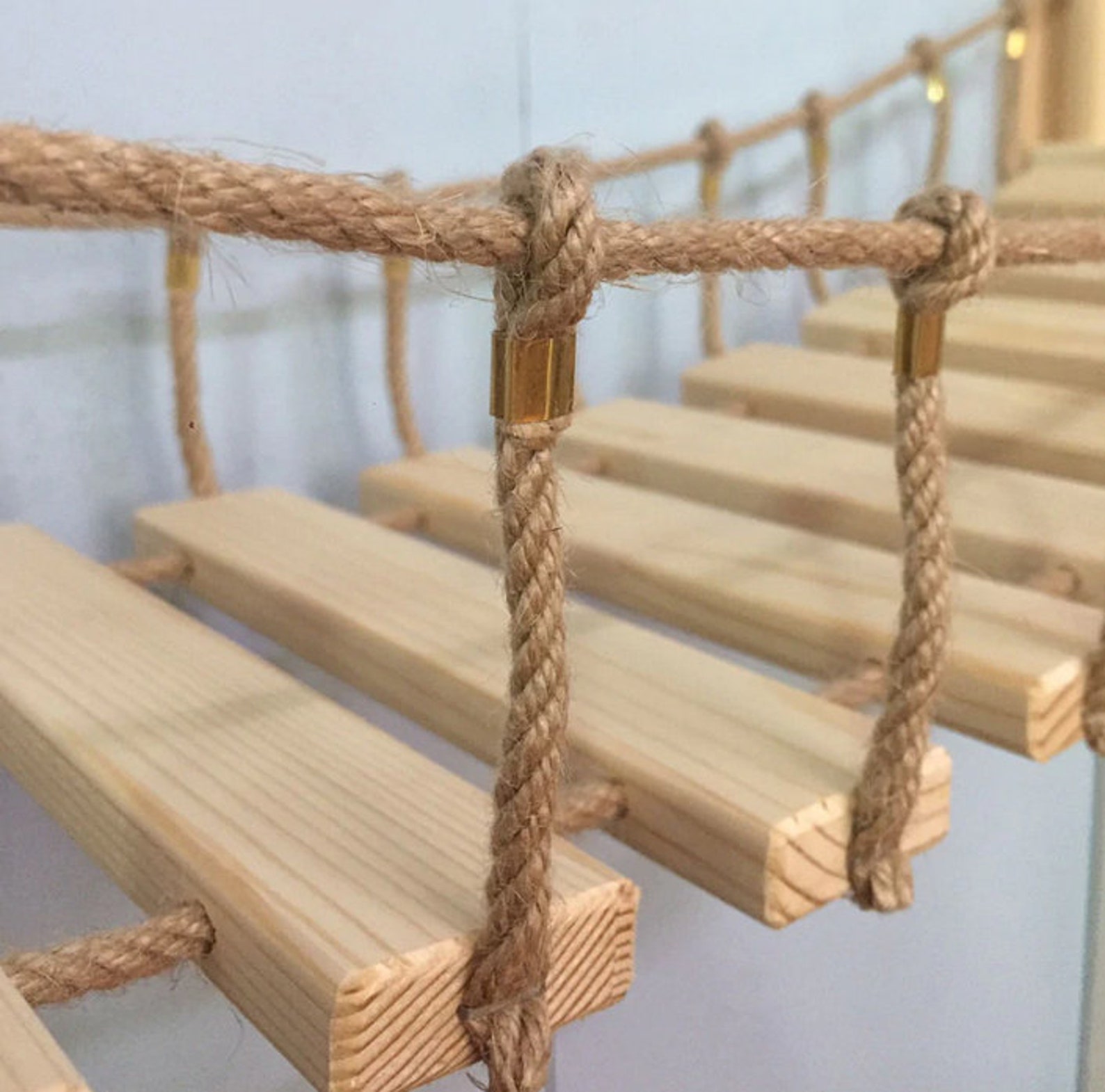 Cat Wallmounted Playground Wood Rope Bridge / Ladder Wooden Etsy