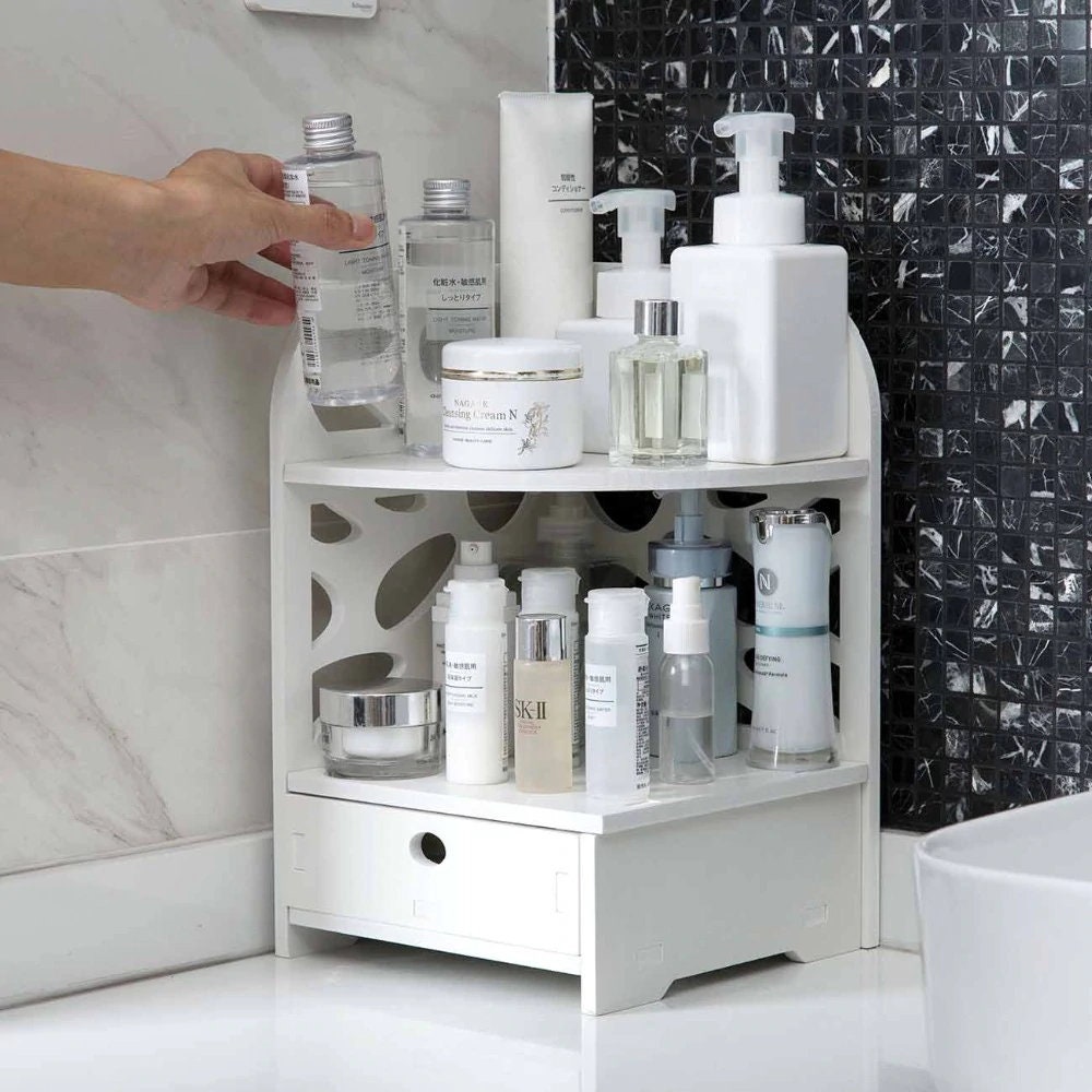 Moderner Badezimmer Organizer aus Holz mit Schublade und | Etsy