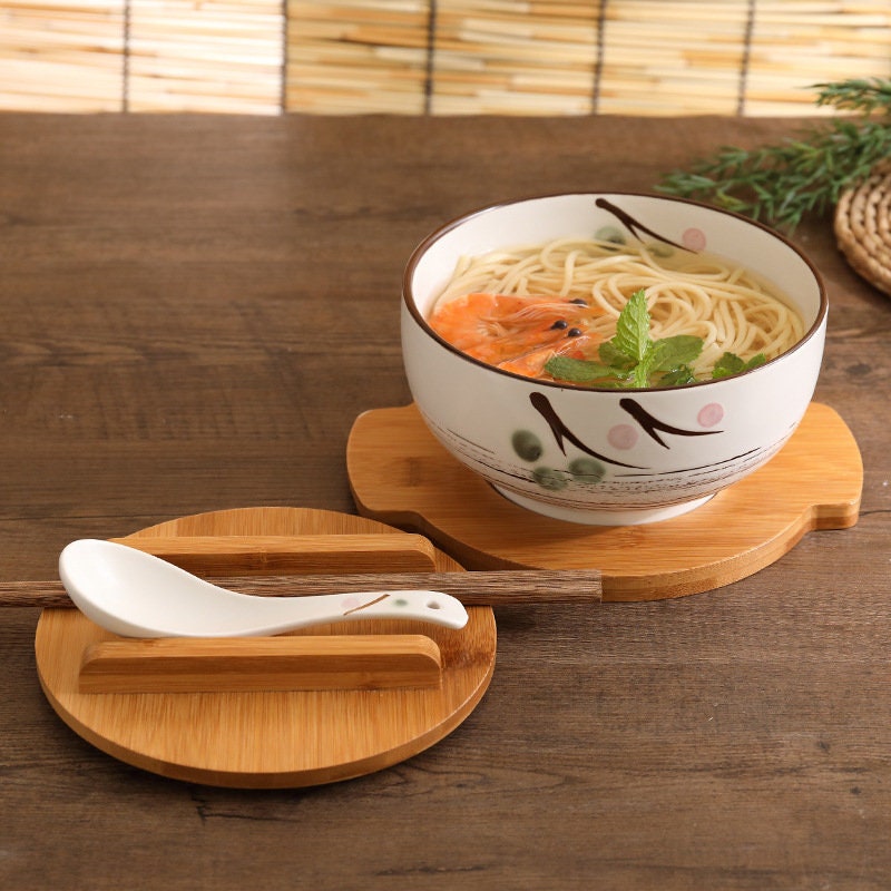 Traditional Japanese Ramen Bowl With Wooden Lid Tableware and Etsy